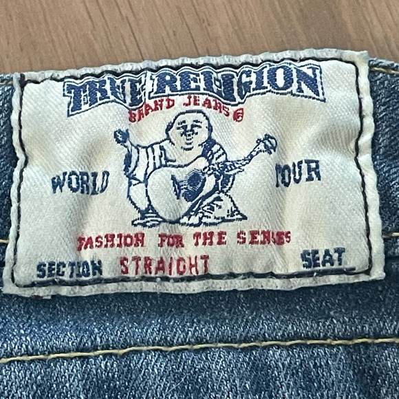 True Religion Straight Jeans size 28 studded logo pockets - Picture 6 of 6